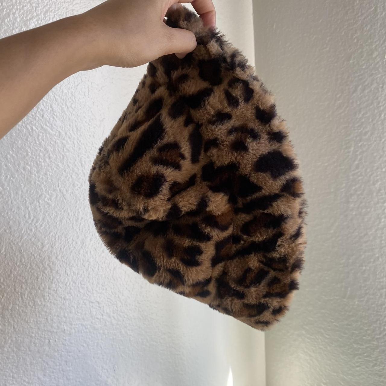 Furry leopard print bucket hat from H&M No flaws... - Depop