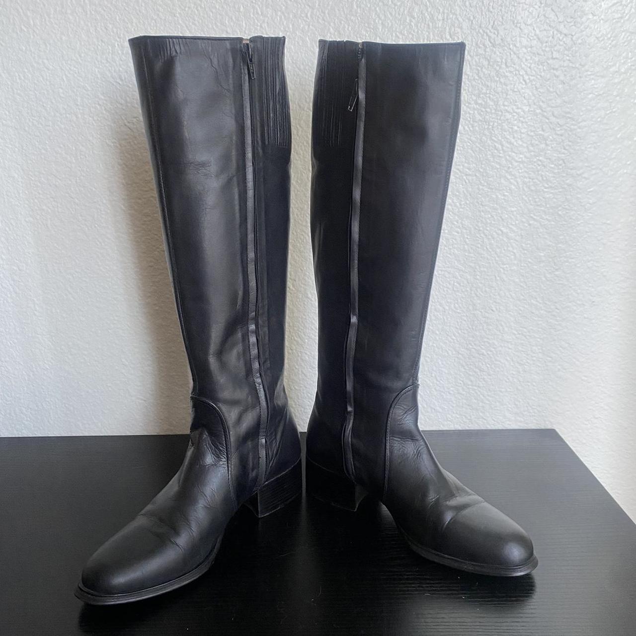 Vintage black knee high boots 👢 😍 Brand is Vaneli... - Depop