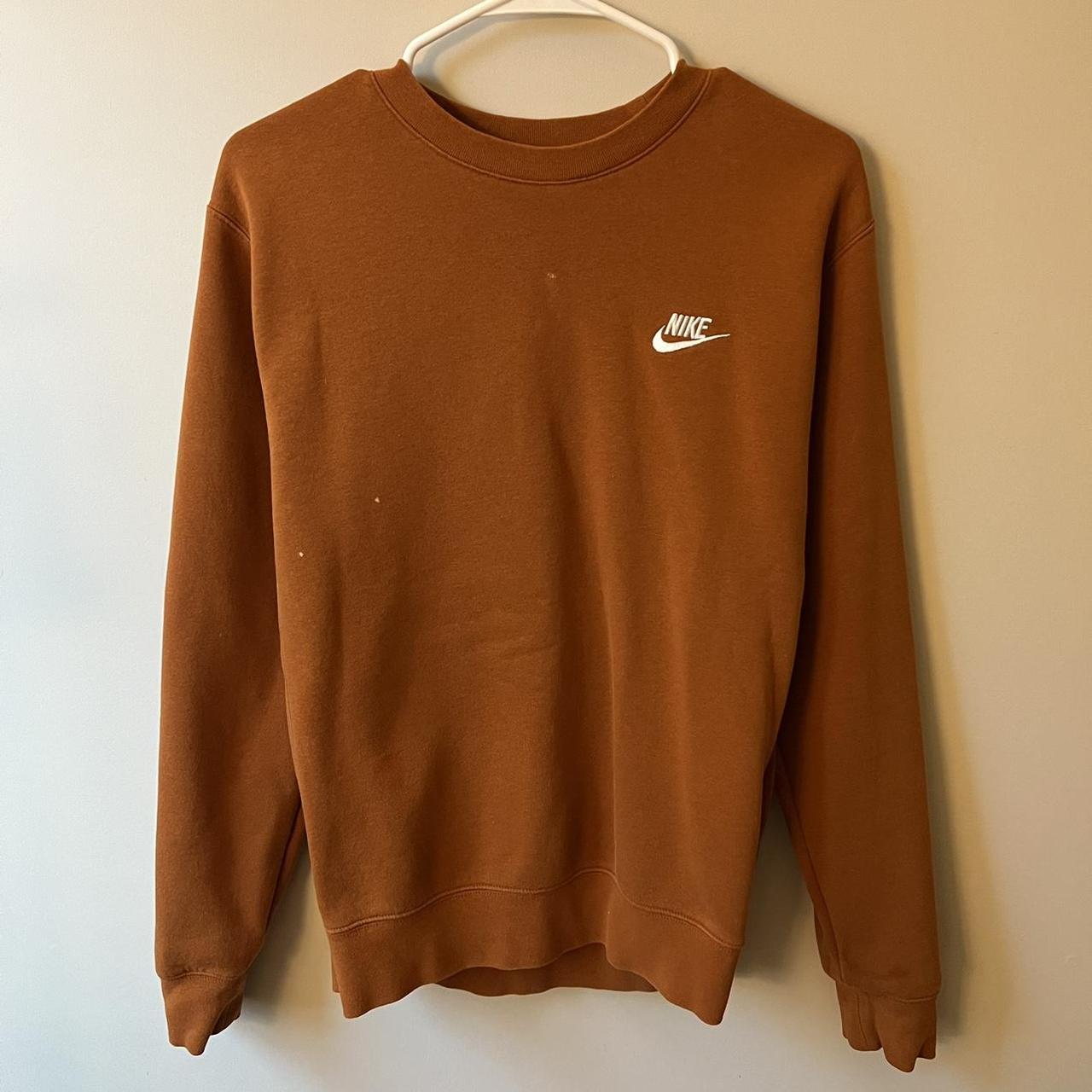 Nike Women's Orange and White Sweatshirt | Depop