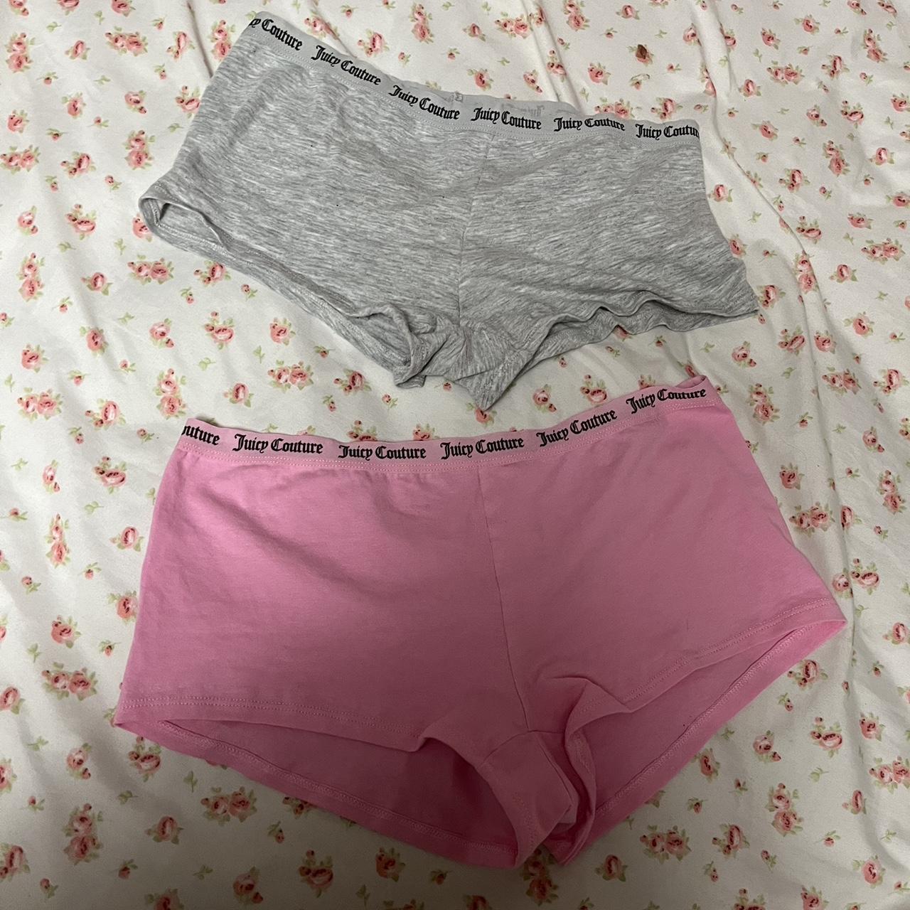 Juicy couture bootie shorts underwear set! Grey and... - Depop