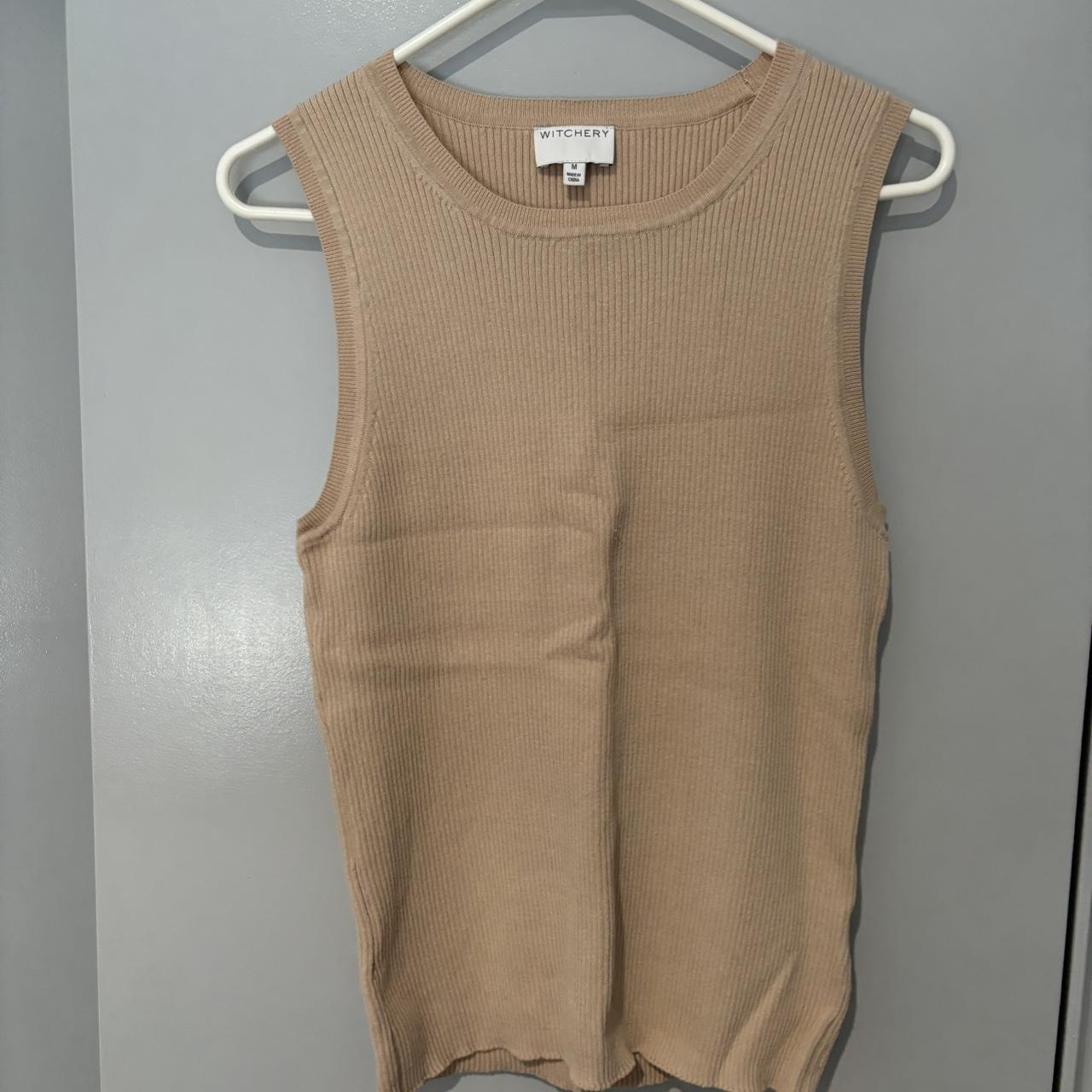 On Hold 15 2 Witchery Nude Ribbed Tank Top Size Depop