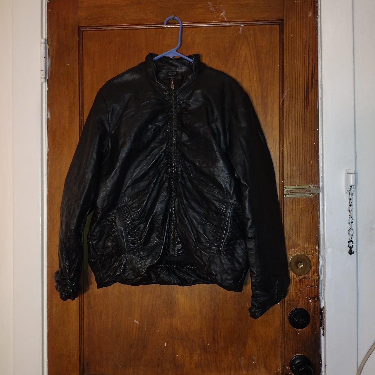 Women's Jacket - Black - L – Black patchwork leat… - image 1