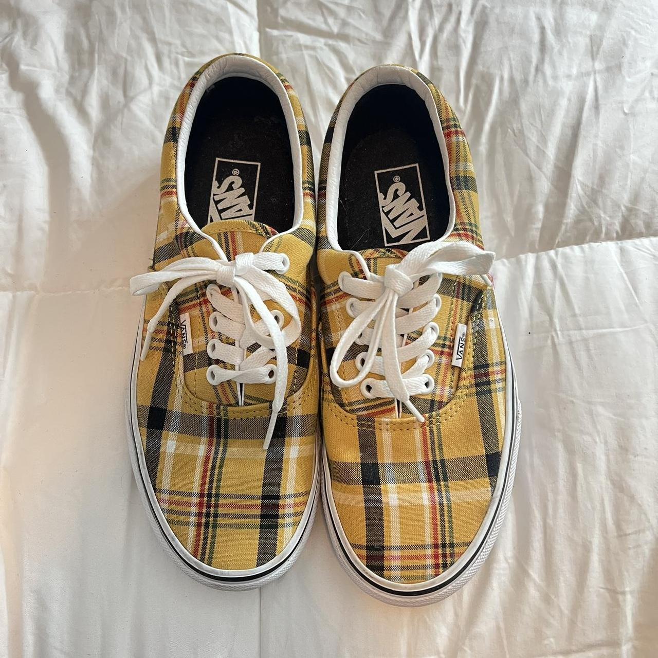 Vans era plaid sales yellow