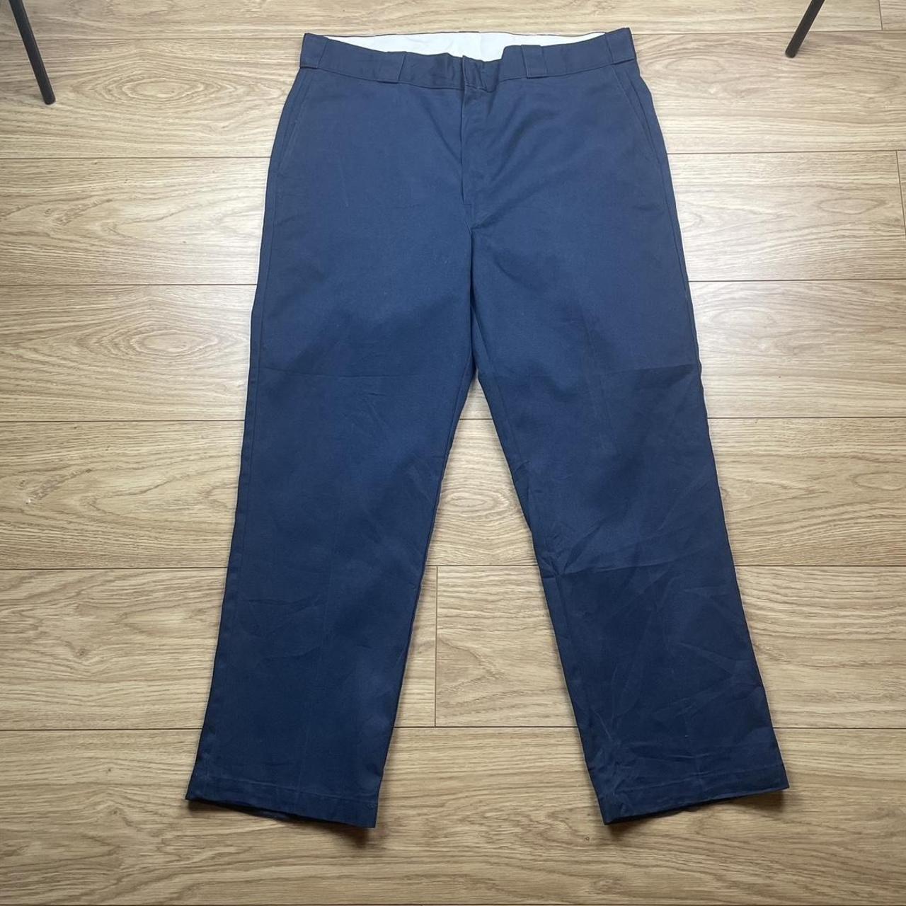 Dickies Navy/Blue workwear Trousers Size: 38 x... - Depop