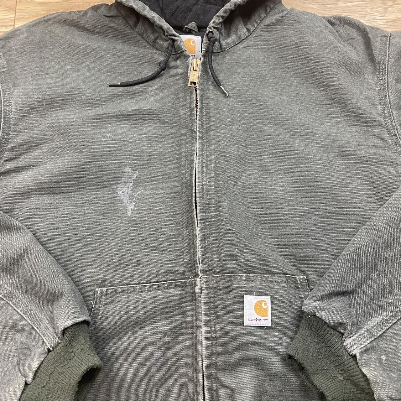 Carhartt J140 Green Quilted Flanned Lined Duck... Depop