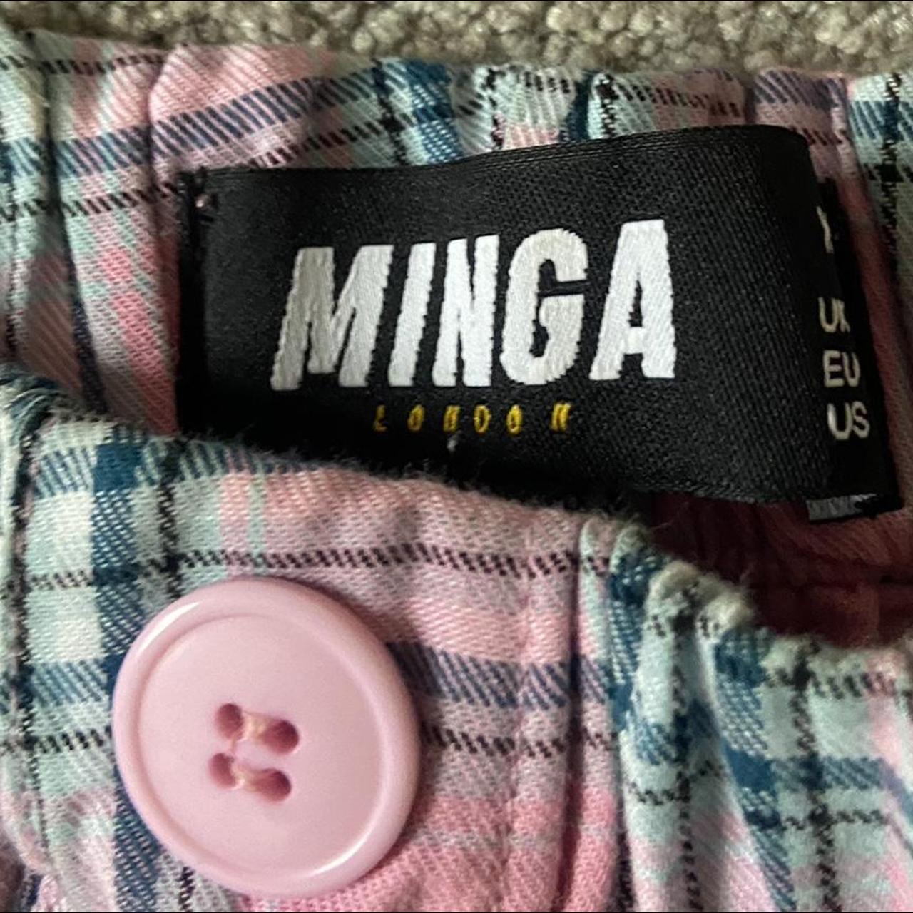 Minga London Women's Pink and Blue T shirt Depop