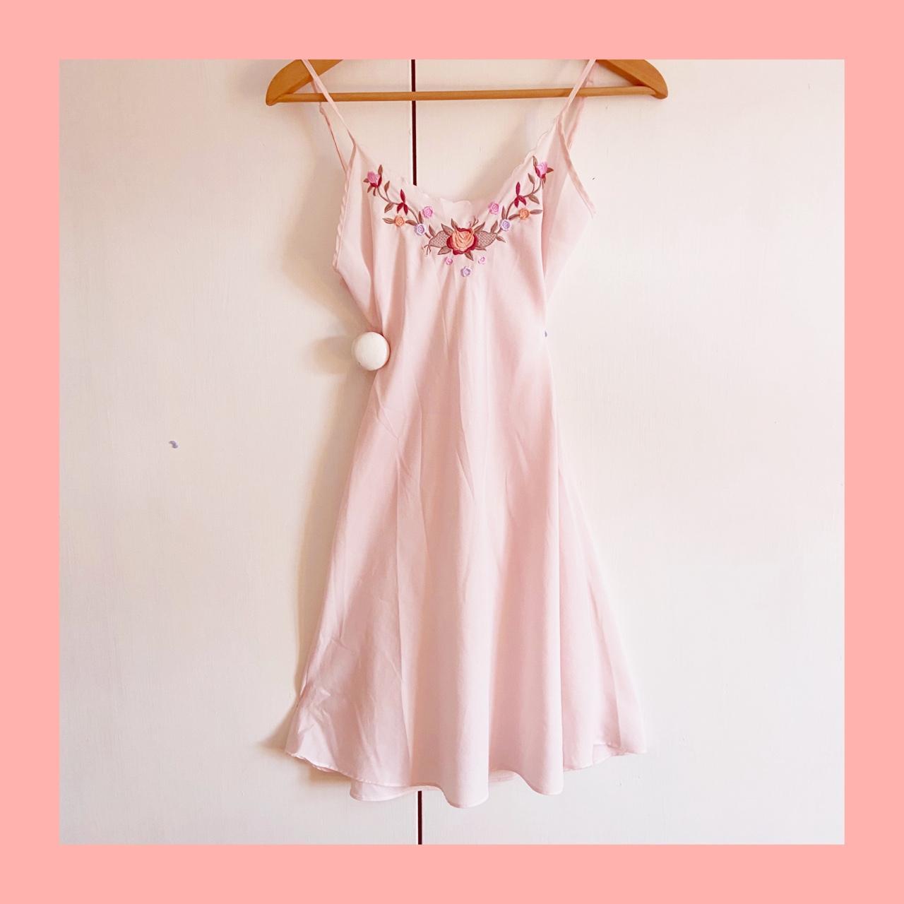 gorgeous baby pink 90s genuine vintage slip dress .... - Depop