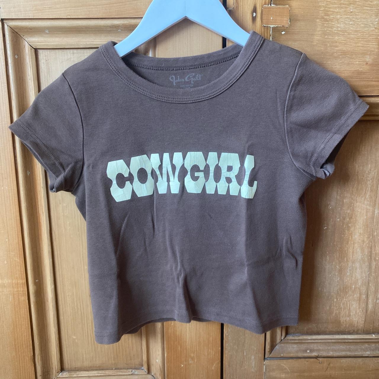 Brandy Melville “John Galt” cowboy baby tee Slight... Depop