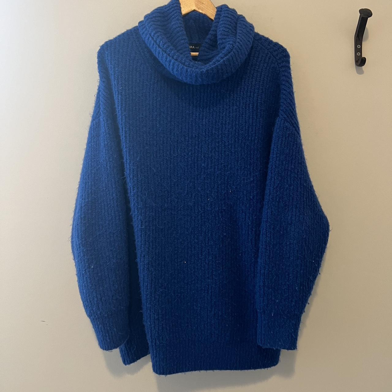Zara Oversize Polo Neck Jumper Turtleneck Zara Blue Jumper Royal