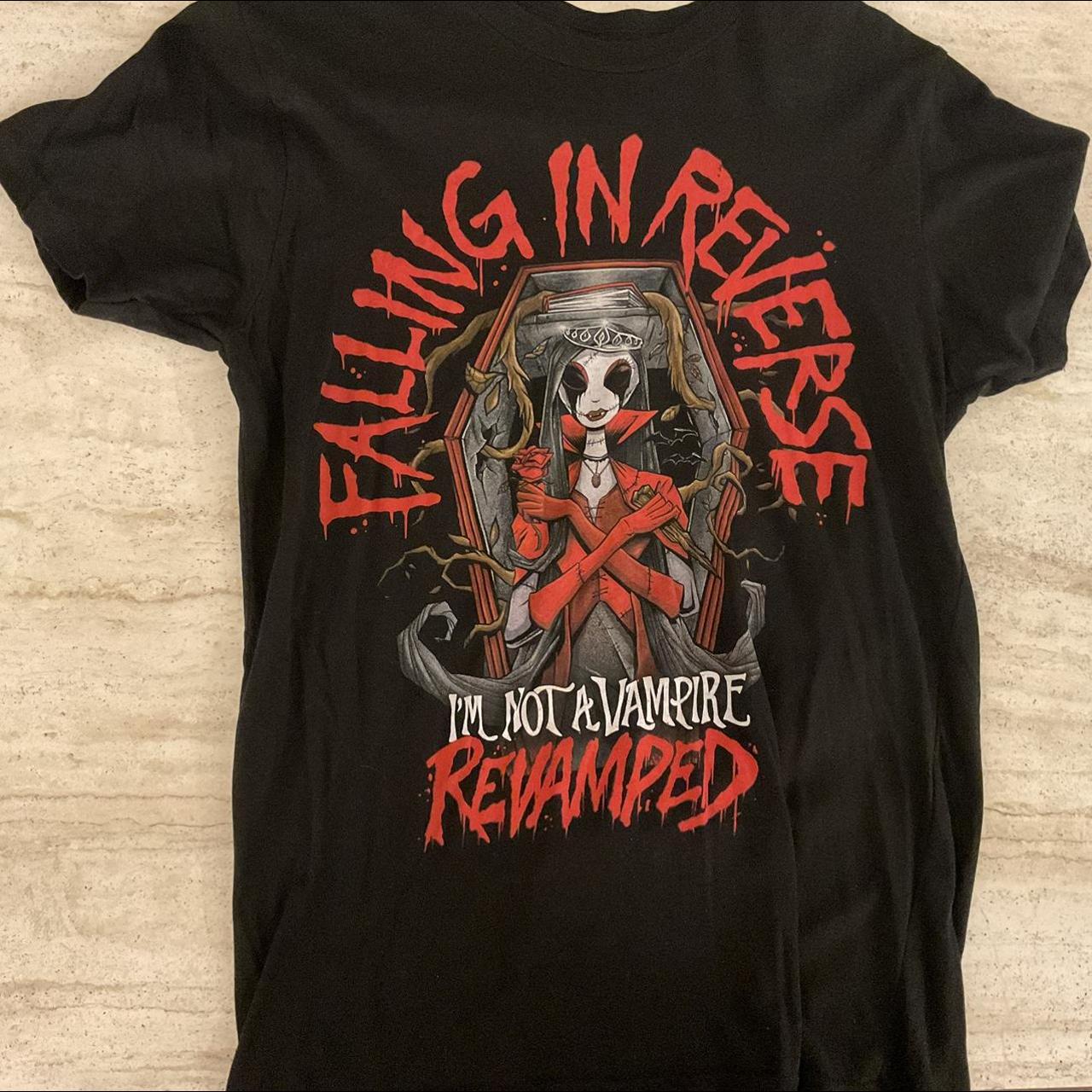 Falling in reverse shirt xs Has a tiny hole on the... - Depop