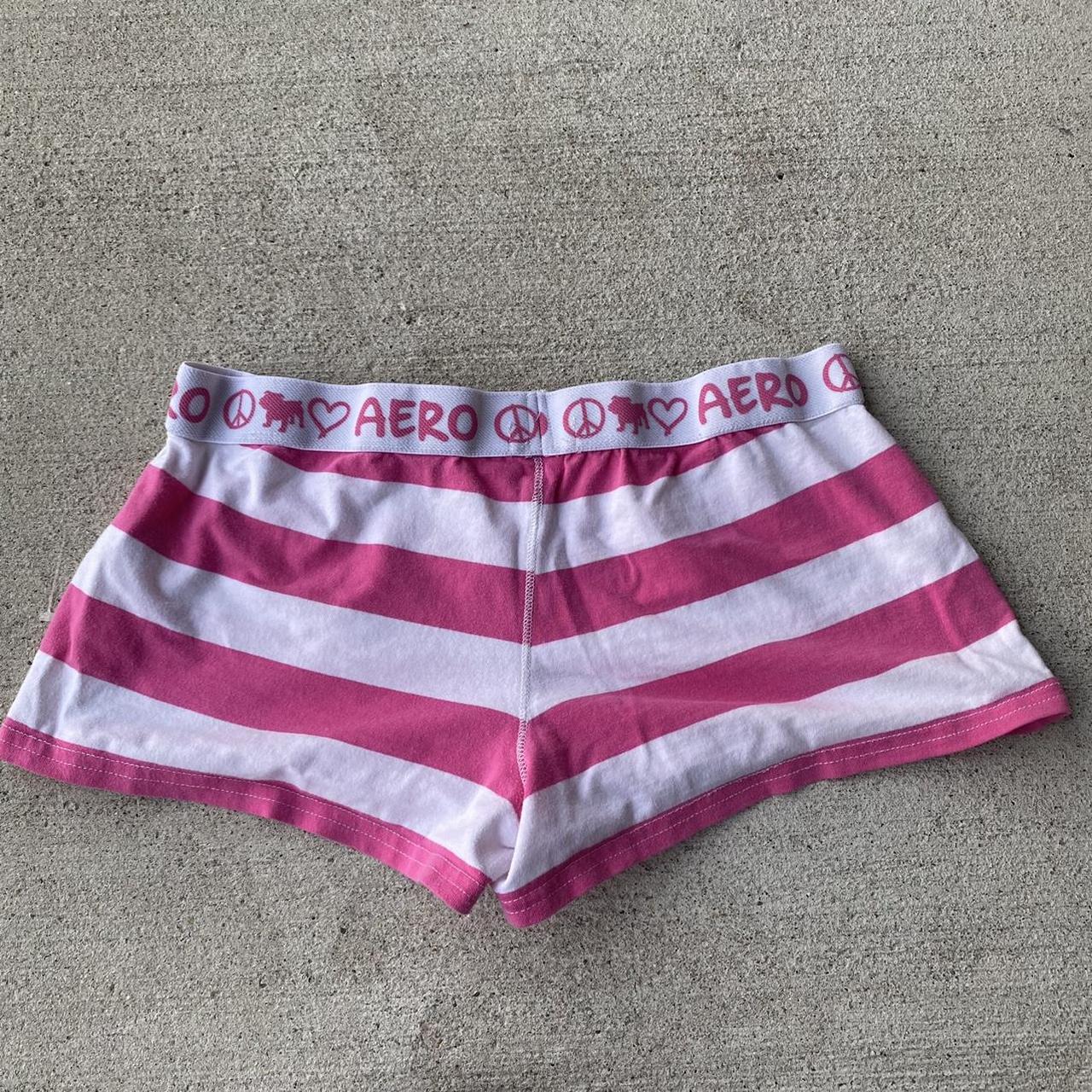 Aeropostale Women's Pink and White Shorts | Depop
