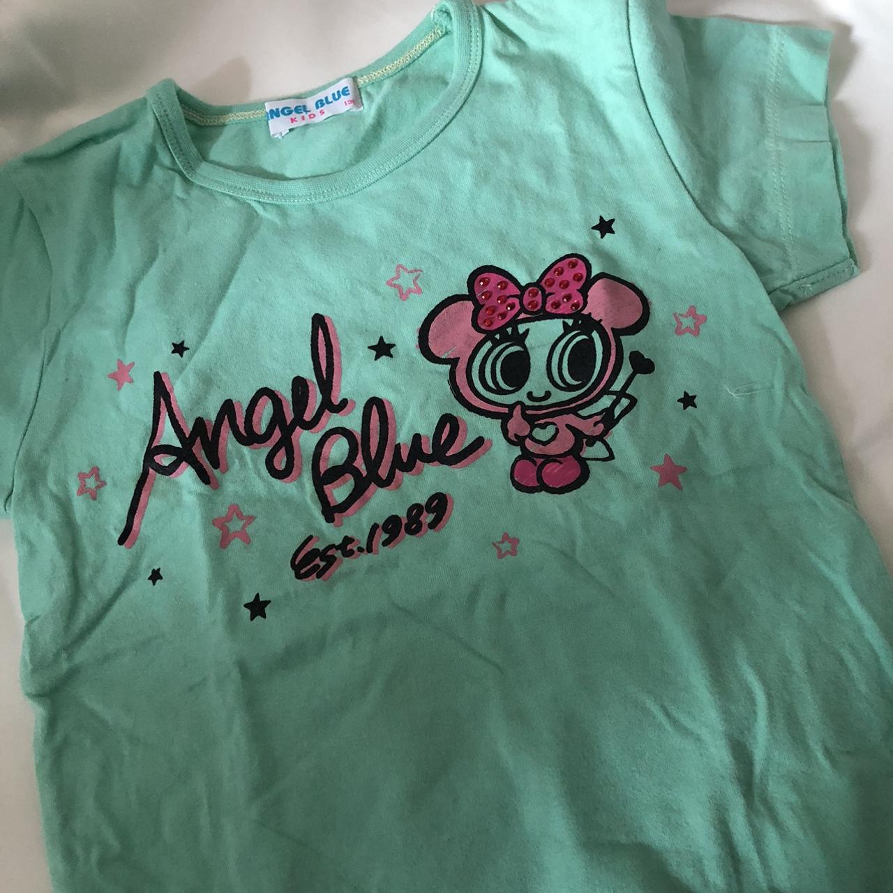 Angel blue Japan T-shirt Size kids 130 Pit to pit - Depop