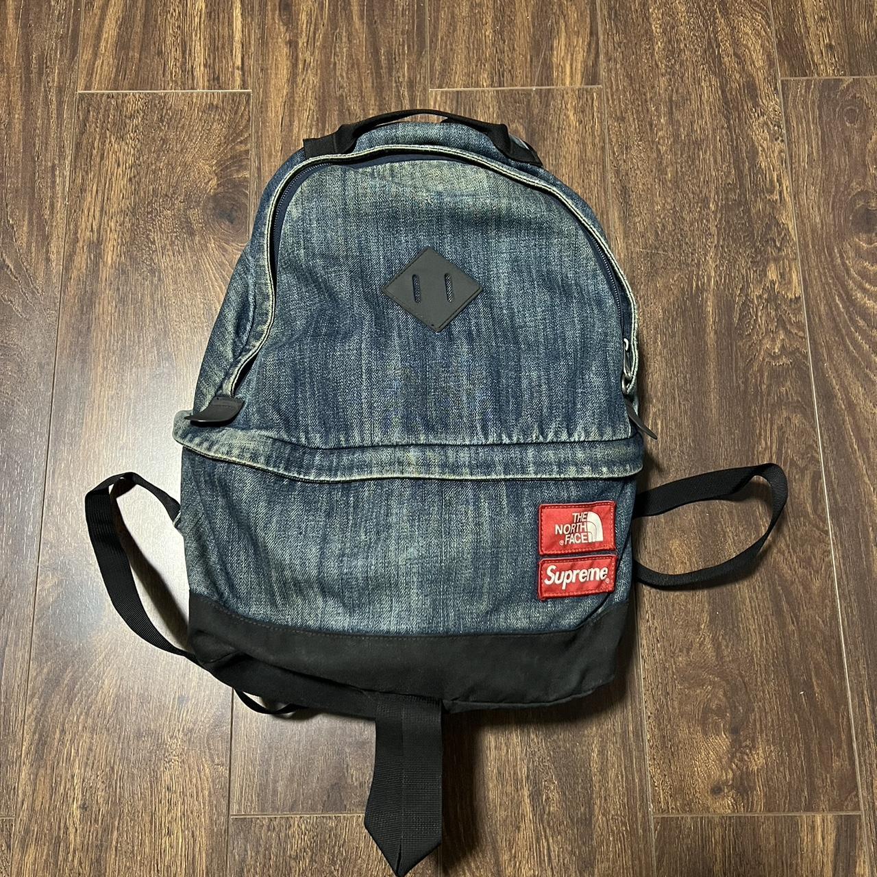 Blue supreme-backpack - Depop