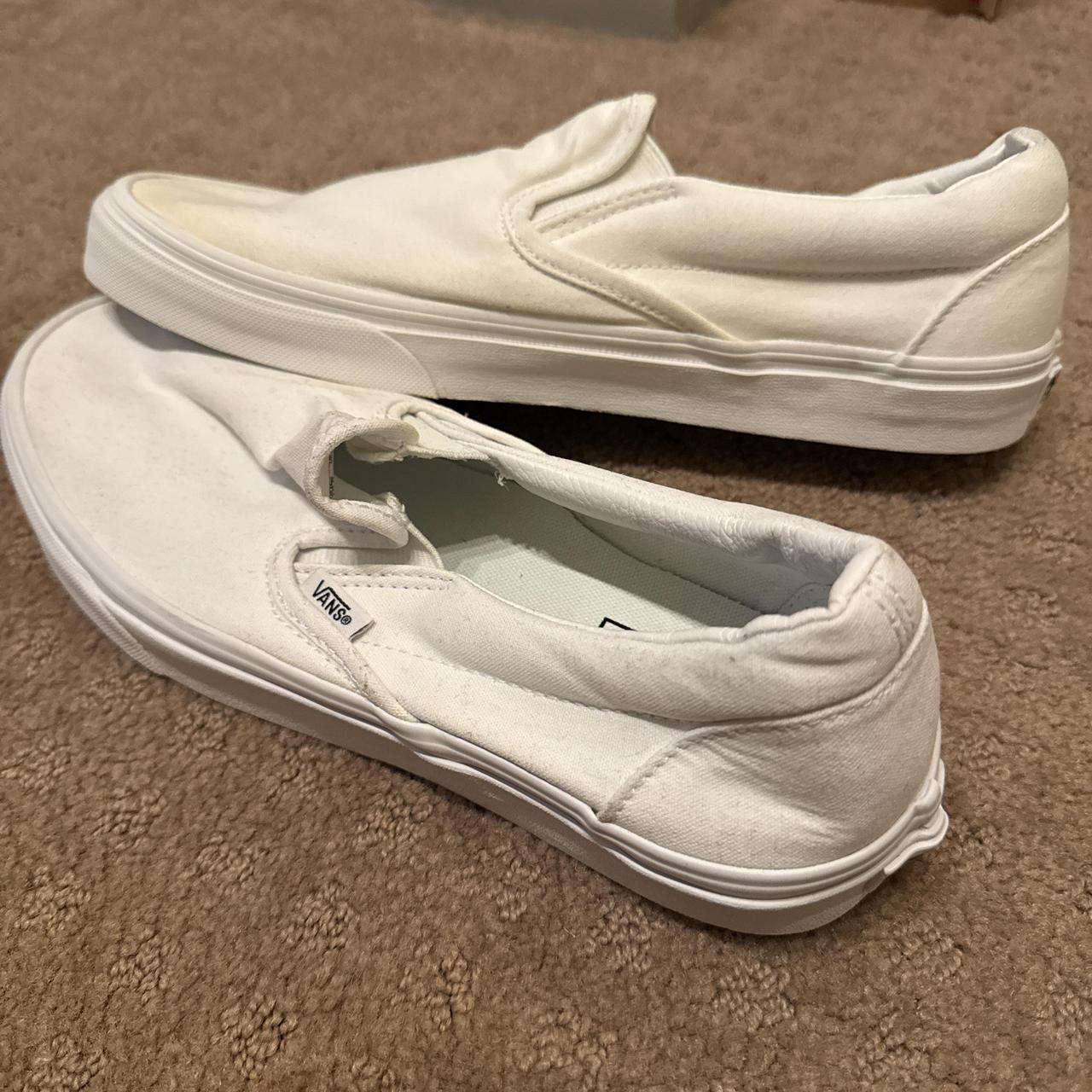 mens white van slip ons