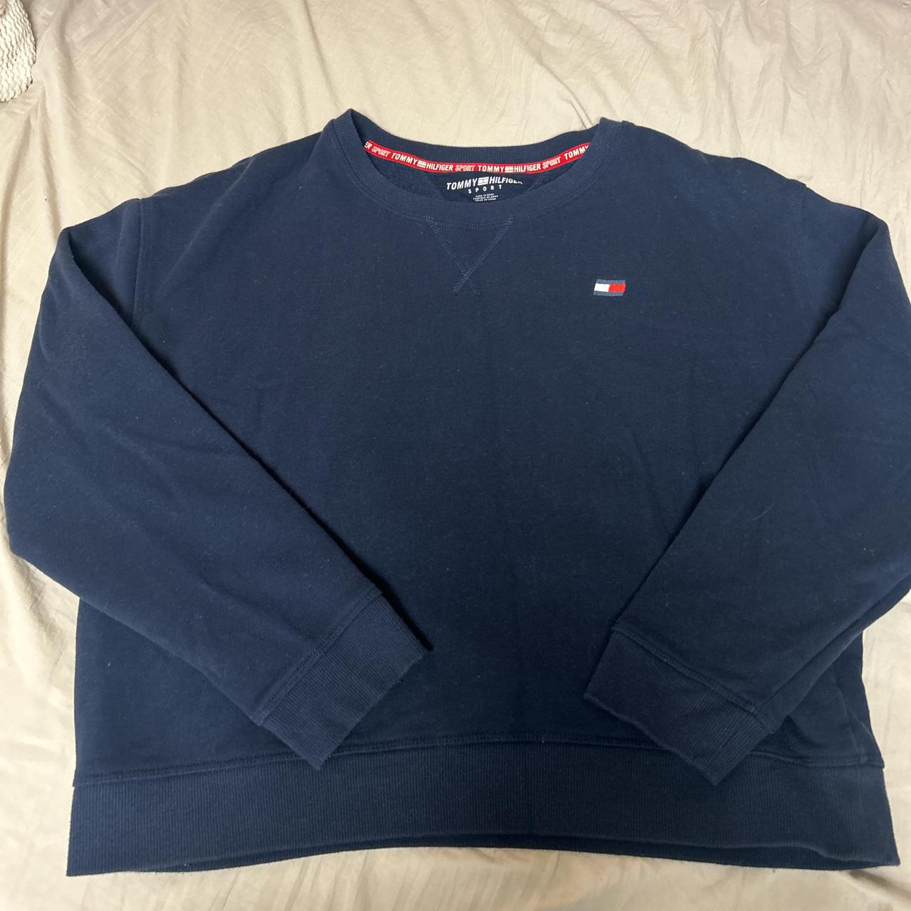 navy tommy hilfiger sweater! women’s L but fits like M - Depop