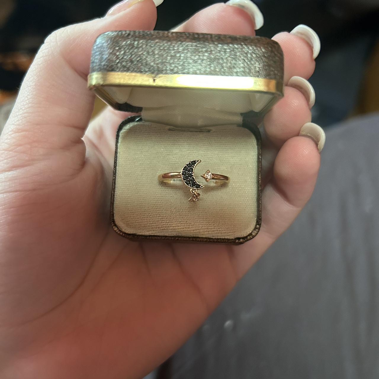 Swarovski symbolic lotus ring top