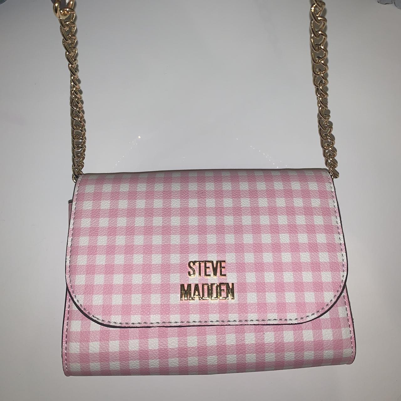 STEVE MADDEN PINK MONOGRAM ZIP AROUND WALLET WRISTLET, Women's Fashion, Bags  & Wallets, Wallets & Card holders on Carousell