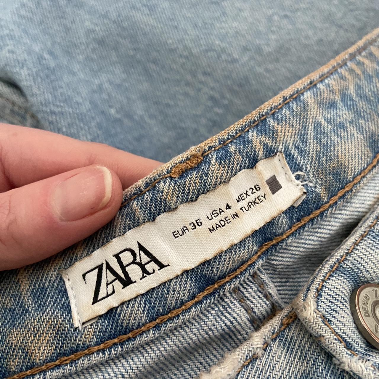 Zara straight jeans with split hem Size 10 - Depop