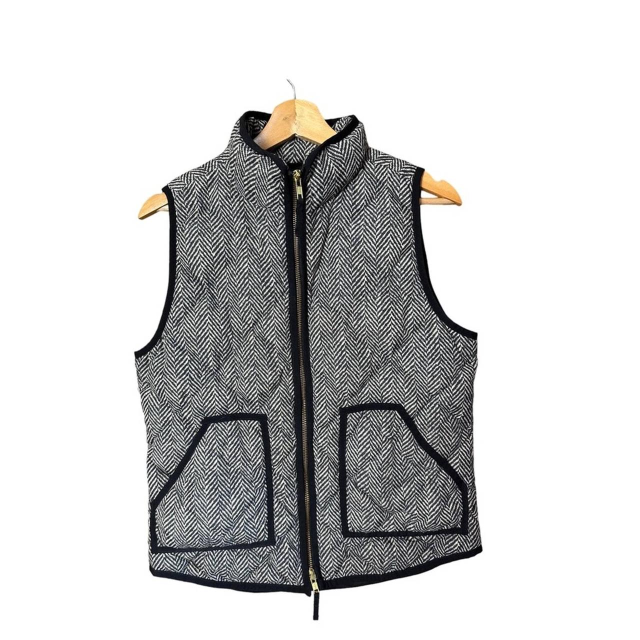 J Crew Excursion Quilt Down Puffer Vest Herringbone... - Depop