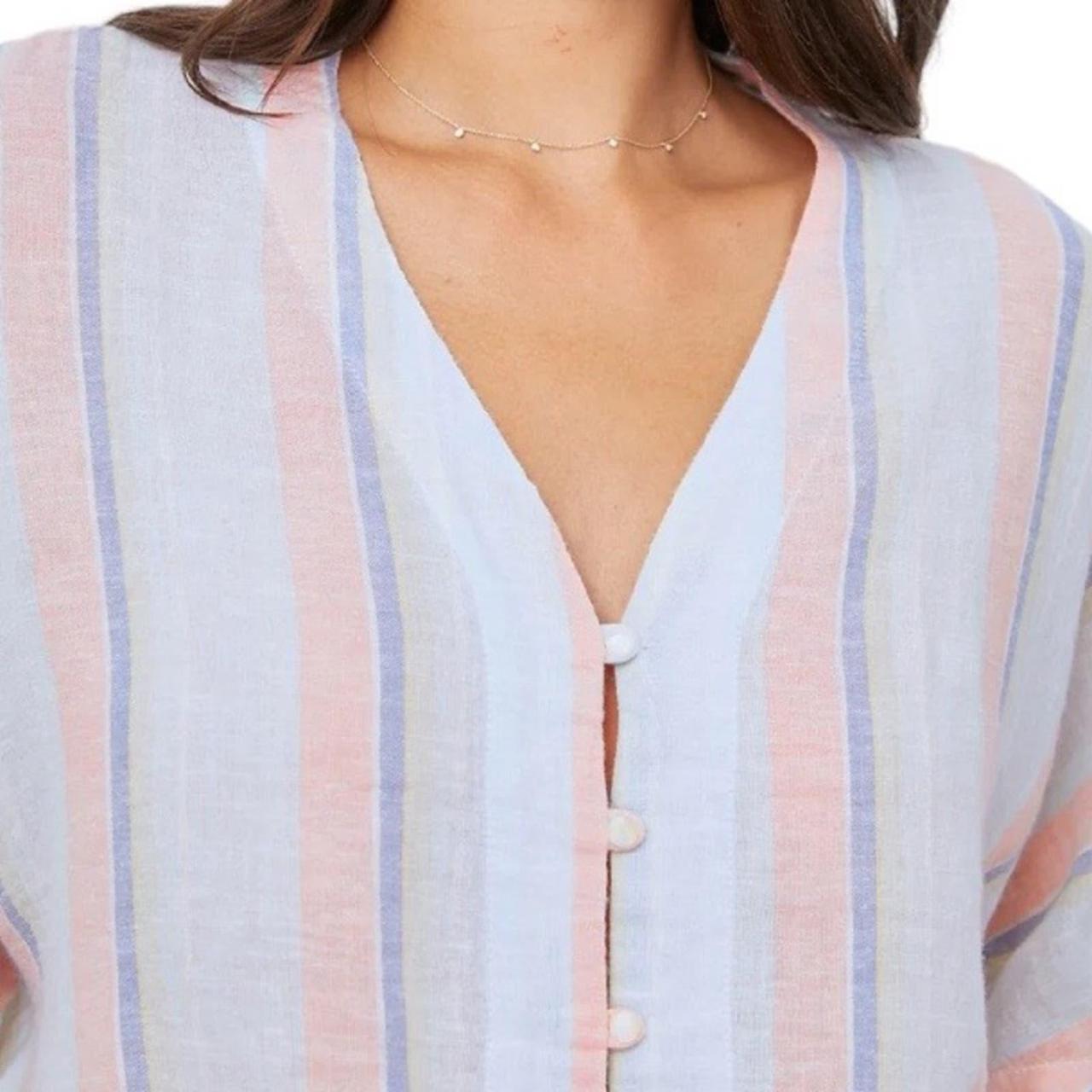 Rails Thea Biarritz Multi Stripe Waist Tie Linen Blend outlets Top Small NWT