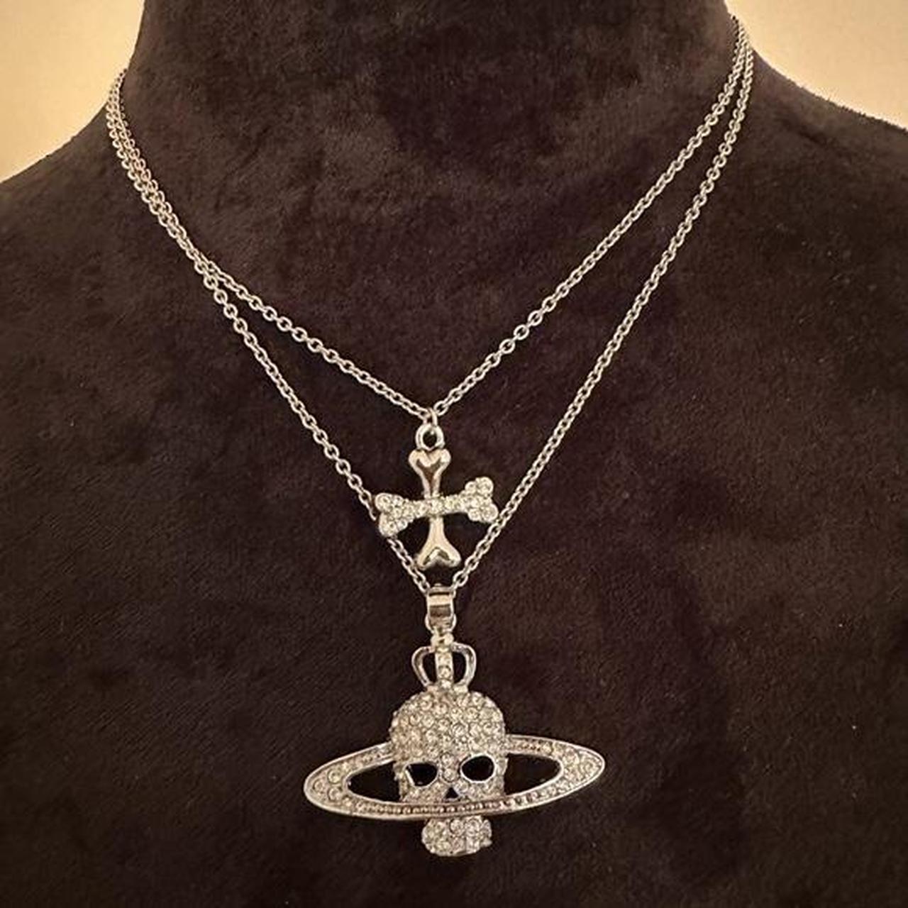 Vivienne Westwood skull necklace Great condition No... - Depop