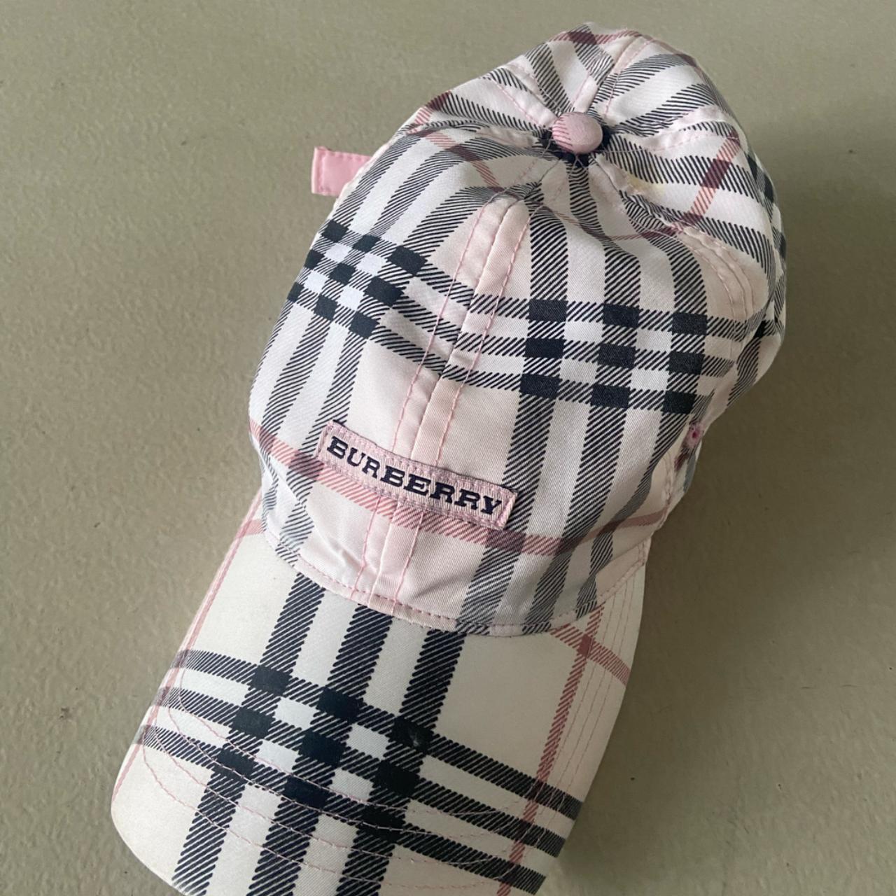 Pink Burberry Cap Some small area of discolouring | Depop