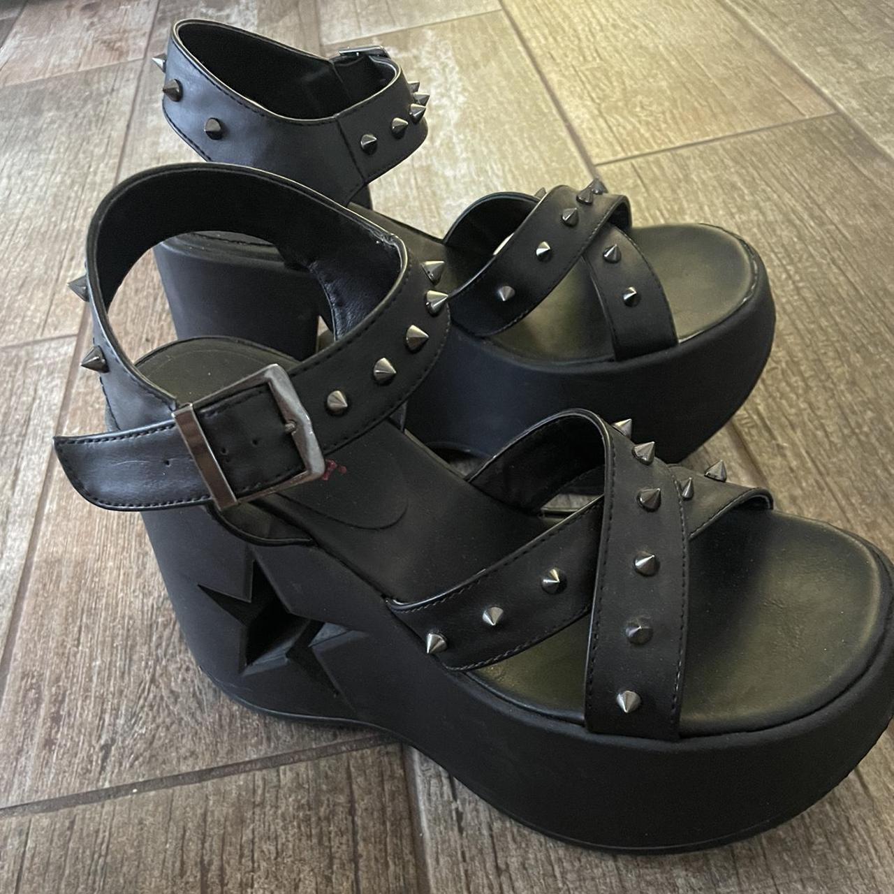 Demonia Women's Black Sandals | Depop