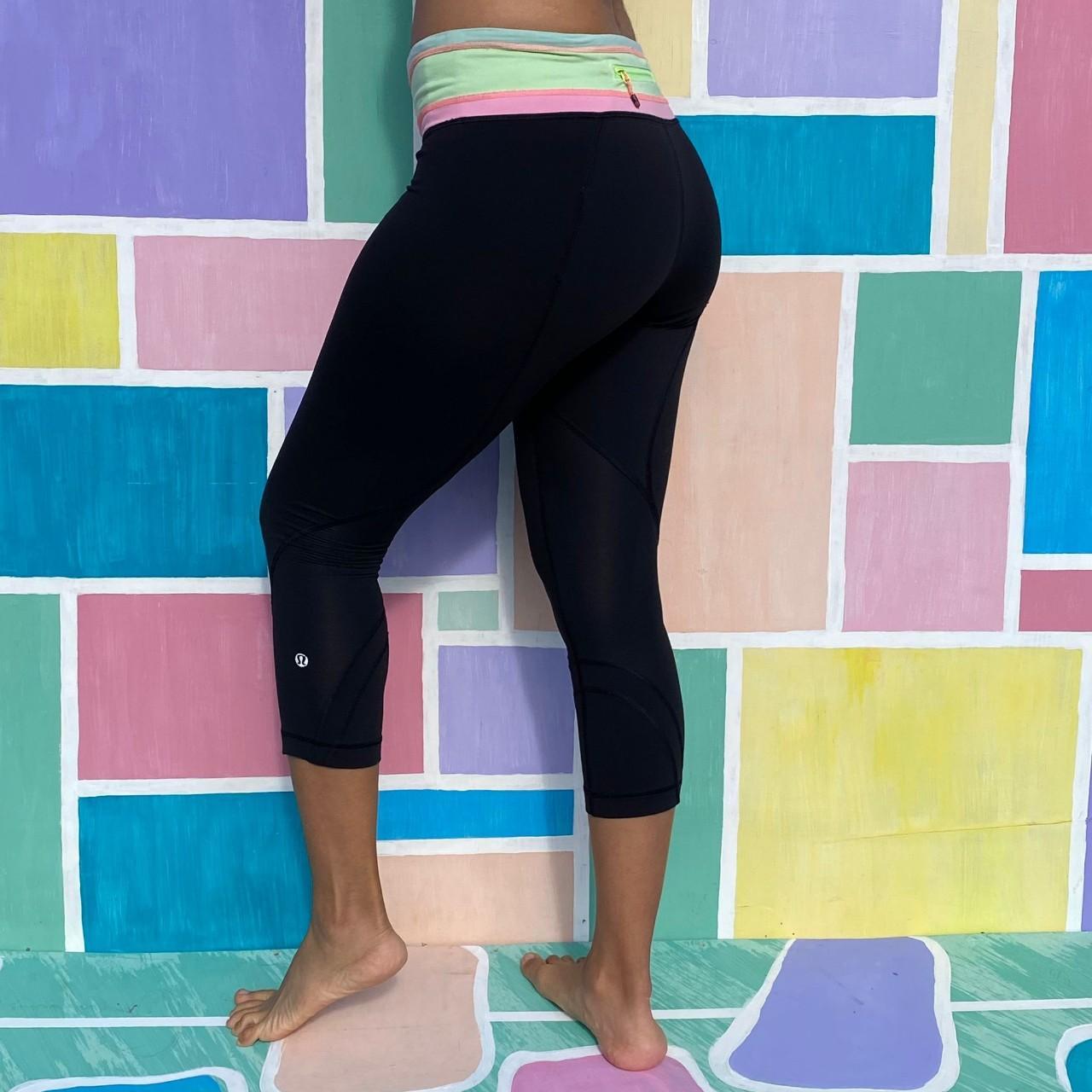 Lululemon capri style leggings / yoga pants. Size 6 - Depop