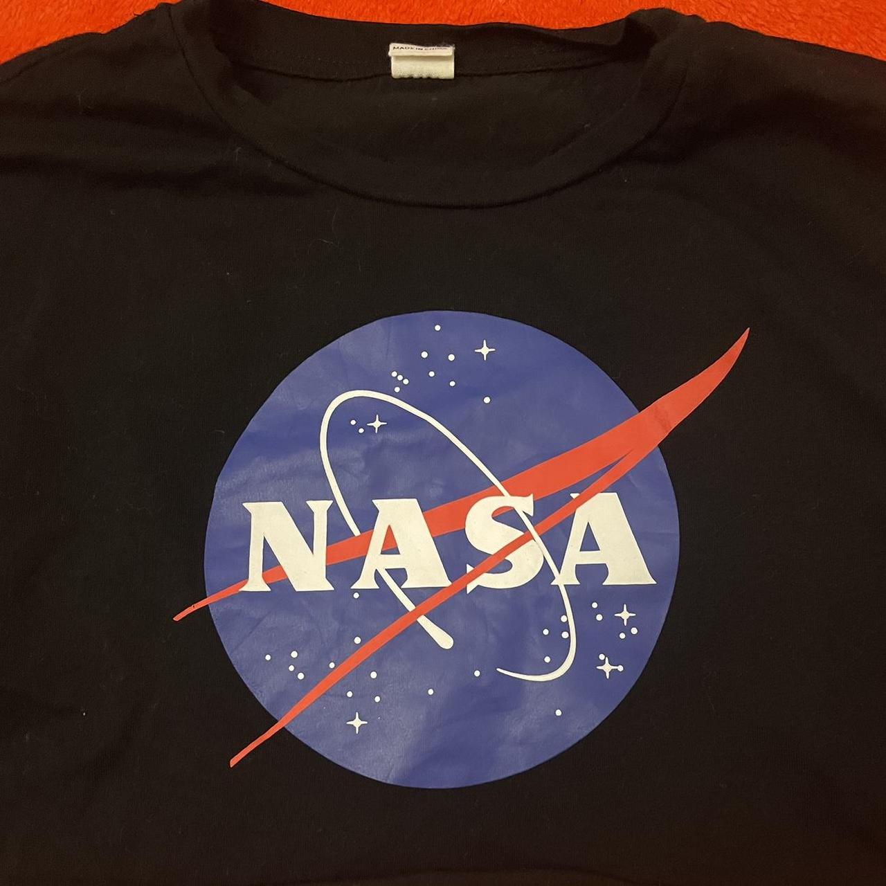 SHEIN NASA Black Overly Cropped T-Shirt ONLY US... - Depop