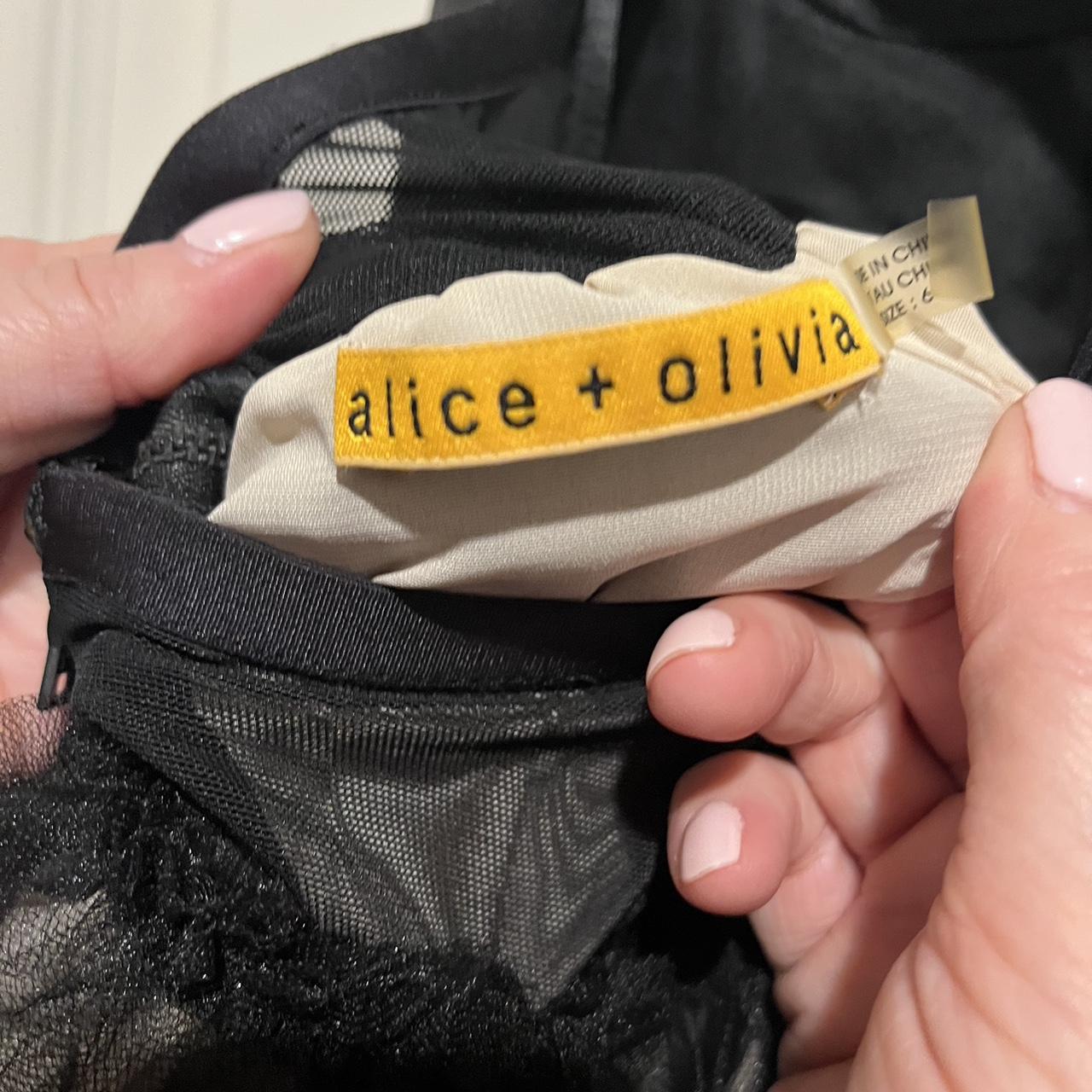 alice + olivia Women's Black and Tan Dress (4)