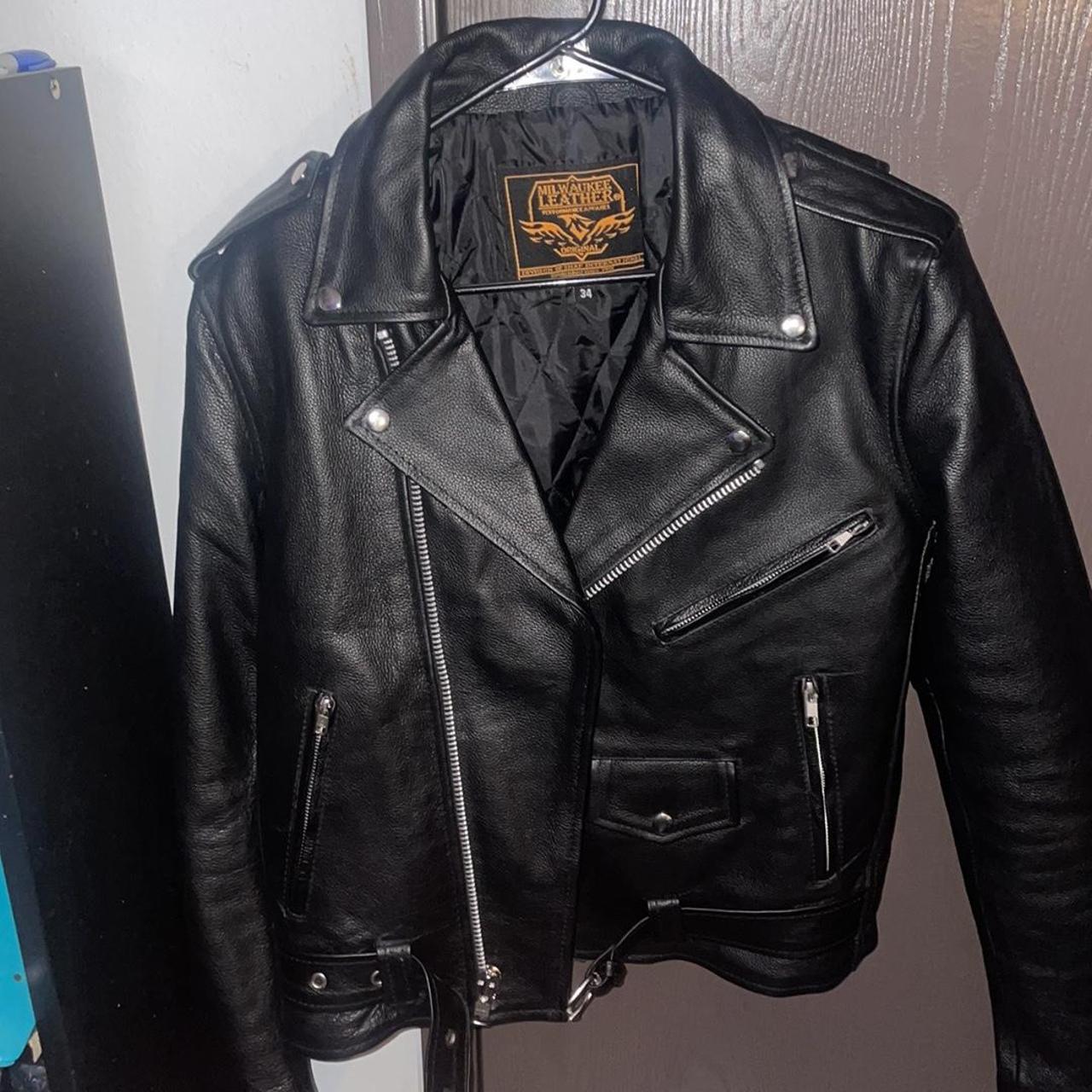 Brand New Milwaukee Leather Jacket Size 34 - Depop