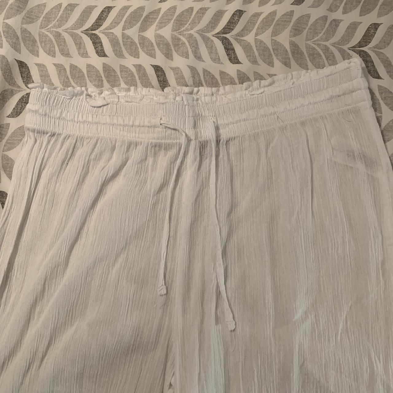 White Linen Trousers Size S Worn once - great... - Depop