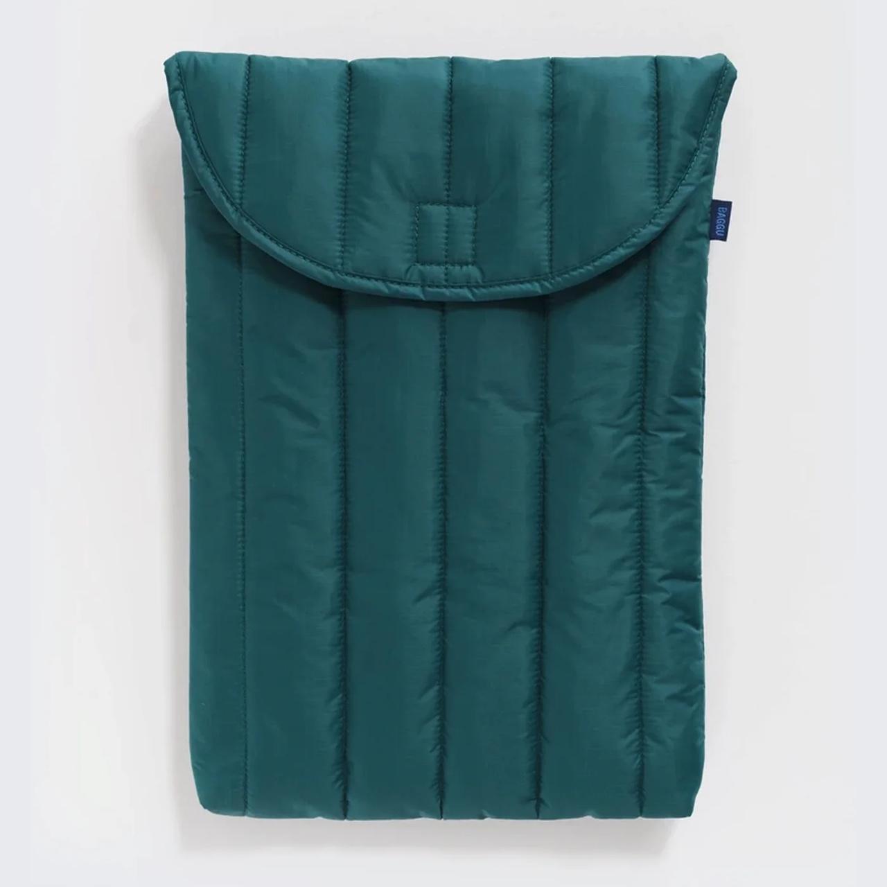 Baggu forest green puffer laptop case. The bigger... Depop