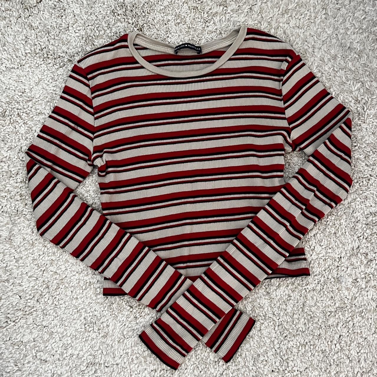 Brandy melville long sleeve, Red, beige,