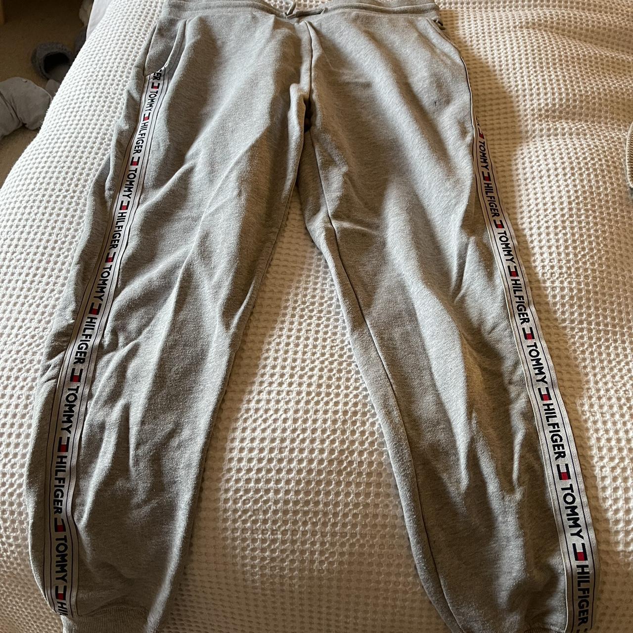 Men’s Grey Tommy Hilfiger Tracksuit Bottoms -... - Depop