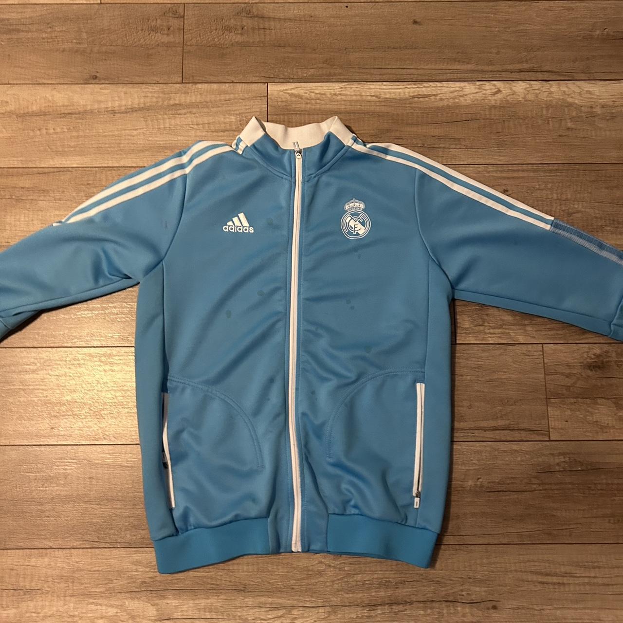Real Madrid Zip Up Adult Large has some stains... Depop