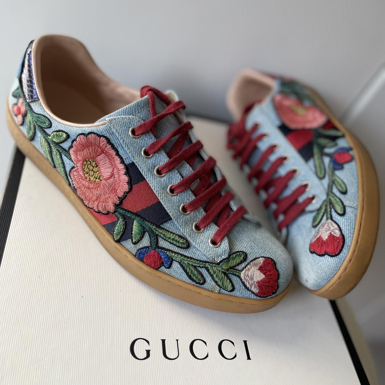 Gucci floral hot sale trainers