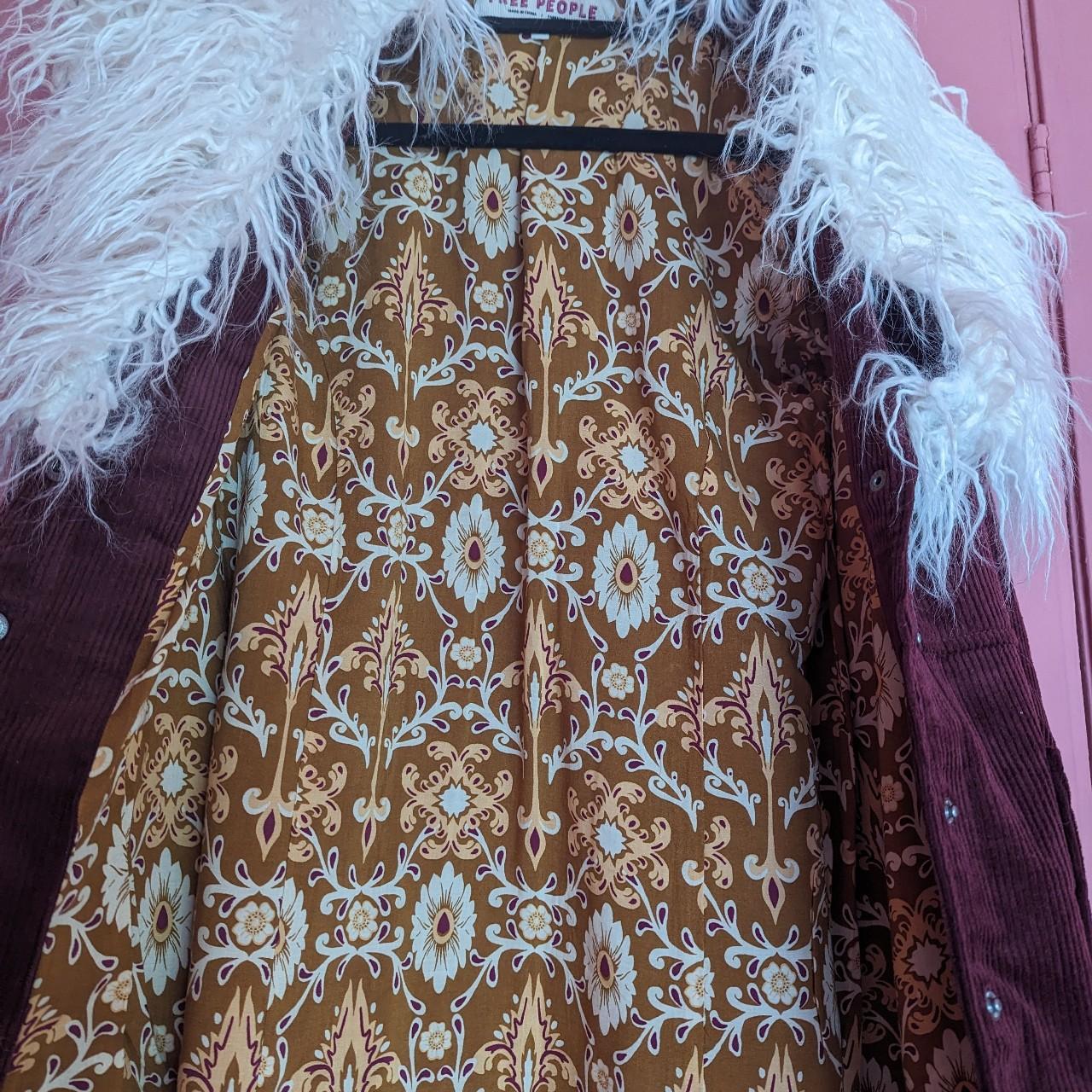 FREE PEOPLE Lady Lane Faux Fur Collar , cord coat... Depop