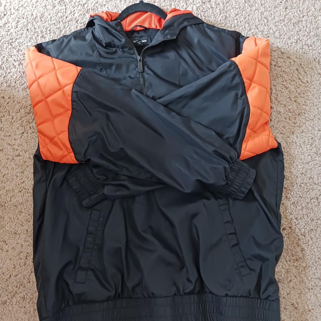 Black and orange windbreaker best sale