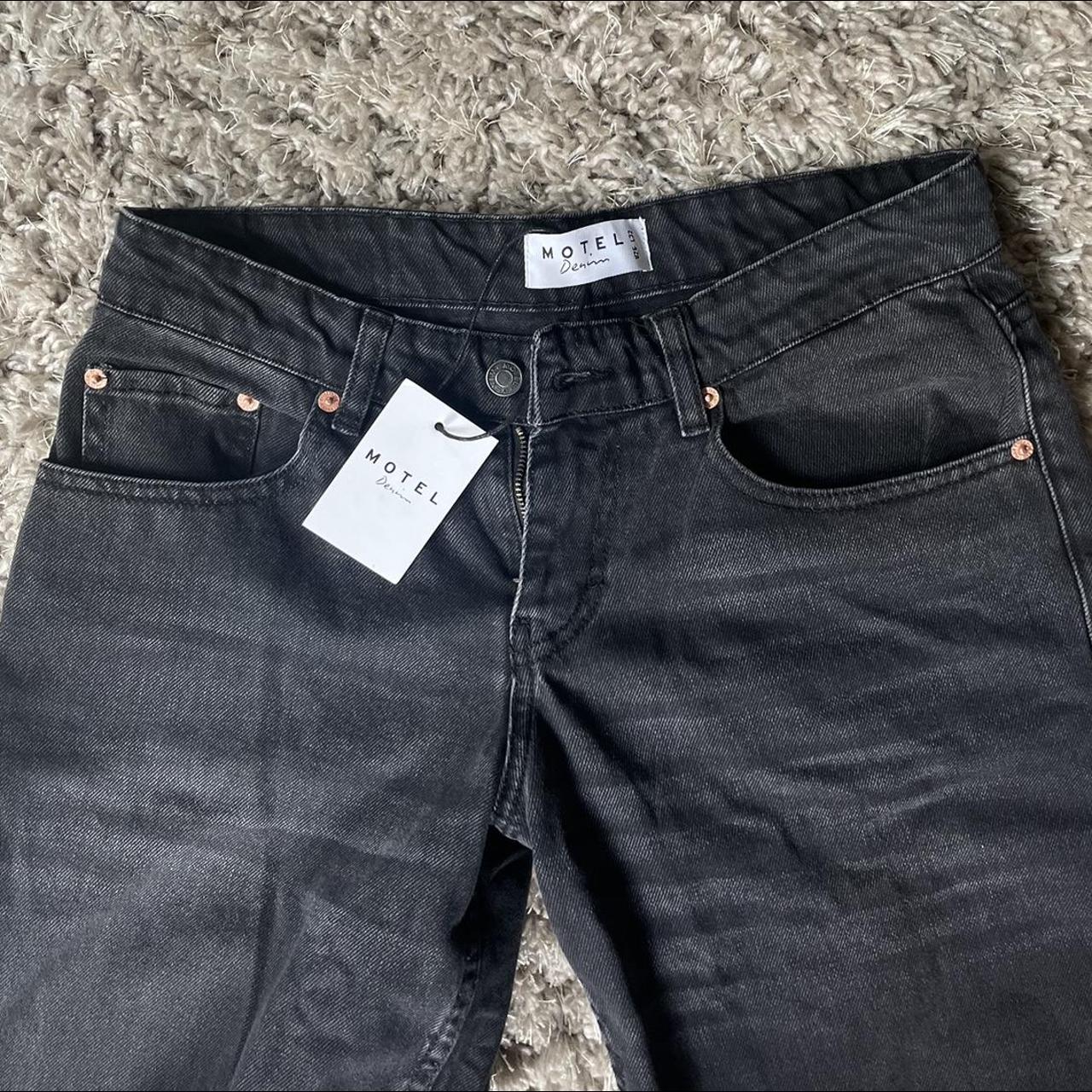 MOTEL ROCKS JEANS black baggy, tight waist jeans W... Depop