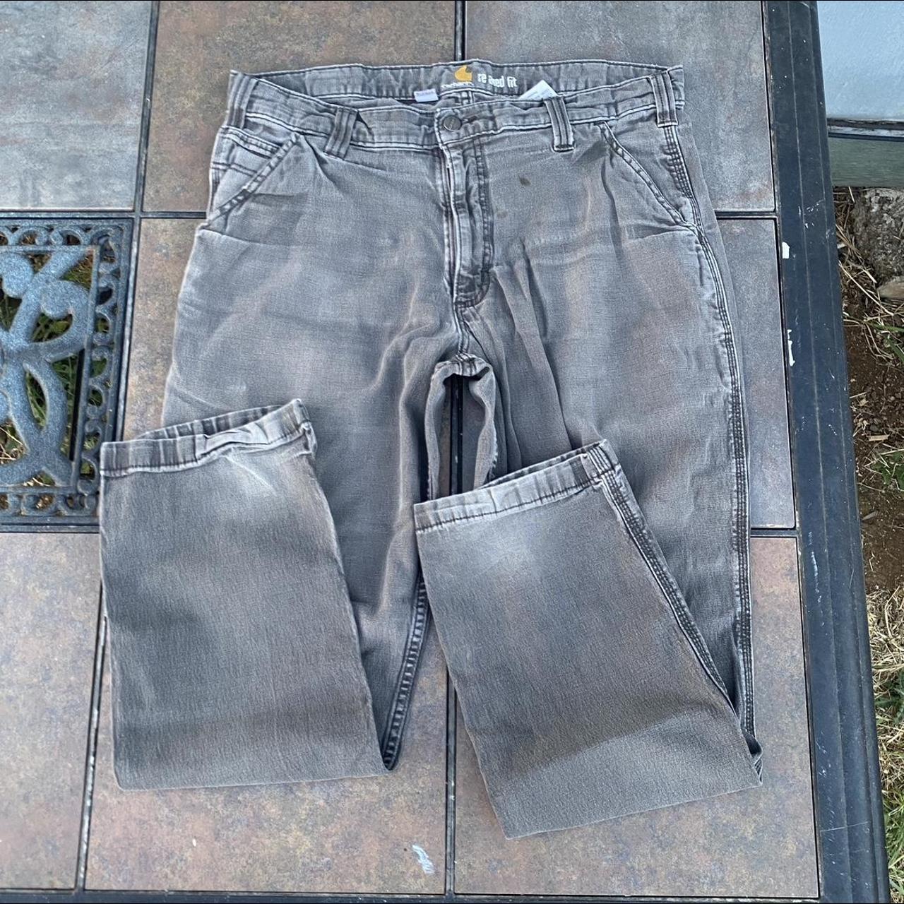 Grey Carhartt Pants Size 36 x 32 / Faded Good... - Depop