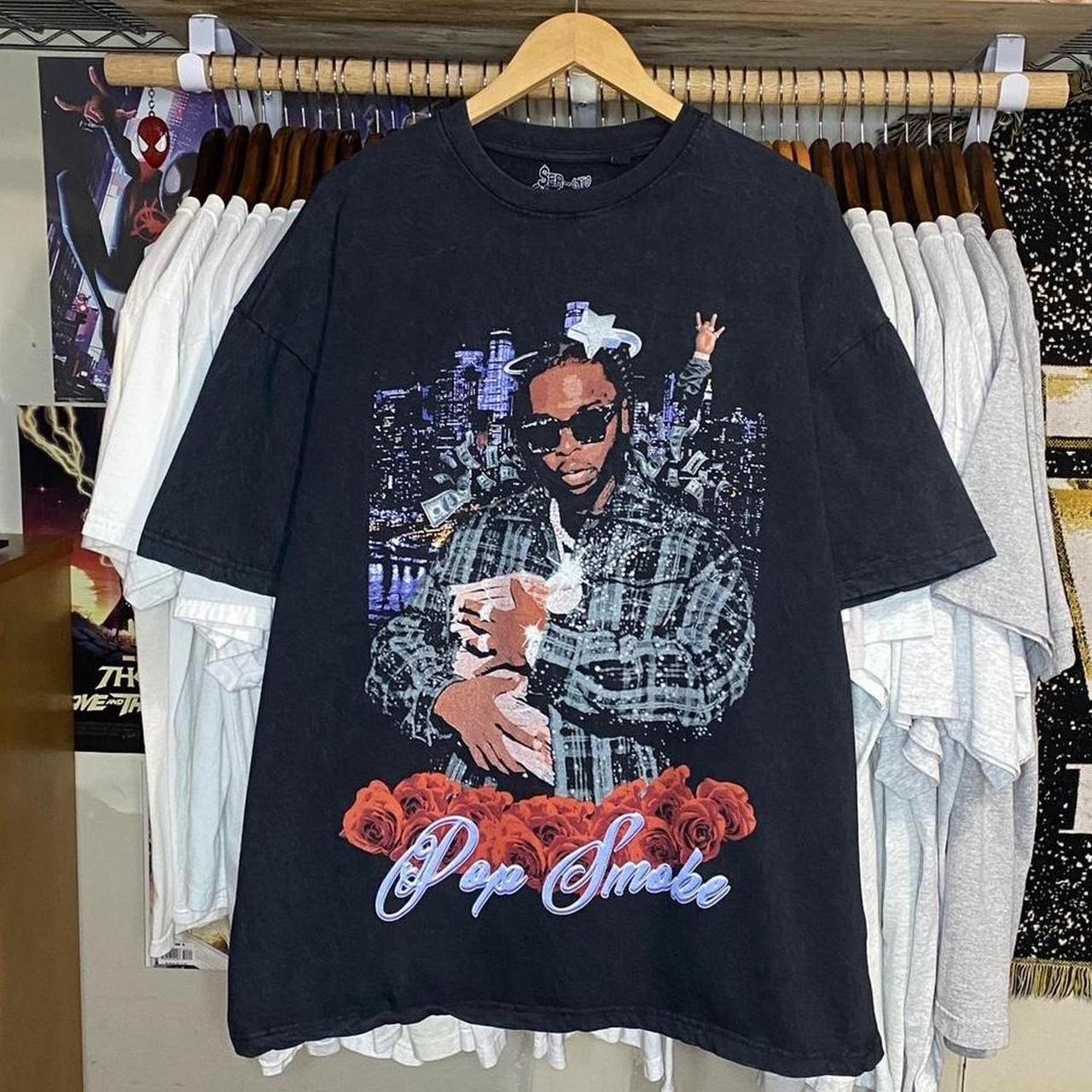 Vintage Style Pop Smoke Rapper Unisex Shirt Graphic Tee Hip 