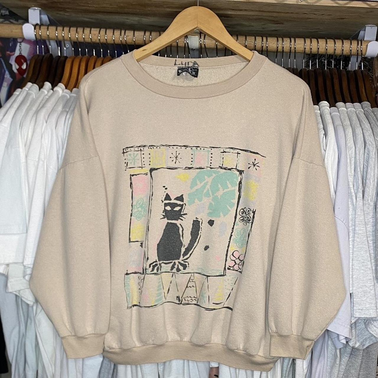 Vintage cat crewneck hot sale