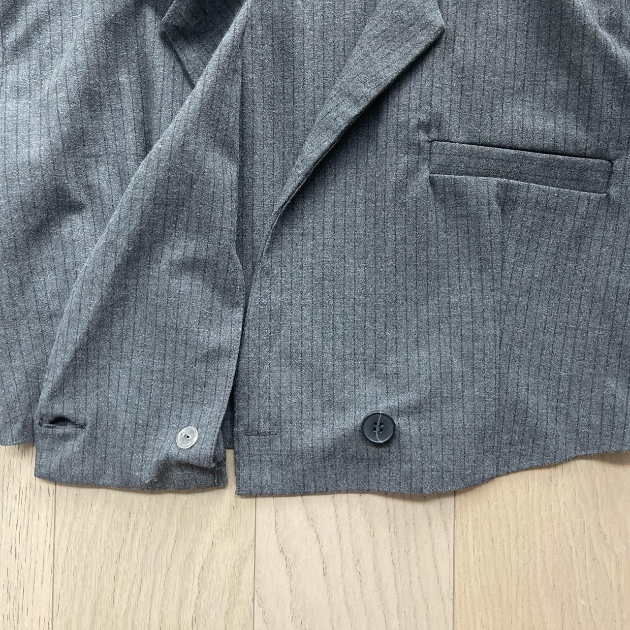 Zara Co Ord Set Blazer and Mini Skirt Pinstripe Grey... Depop