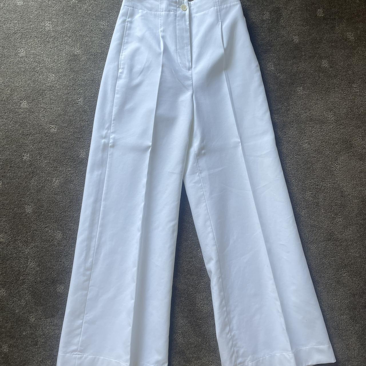 Scanlan Theodore white high waisted pants (cotton)... - Depop