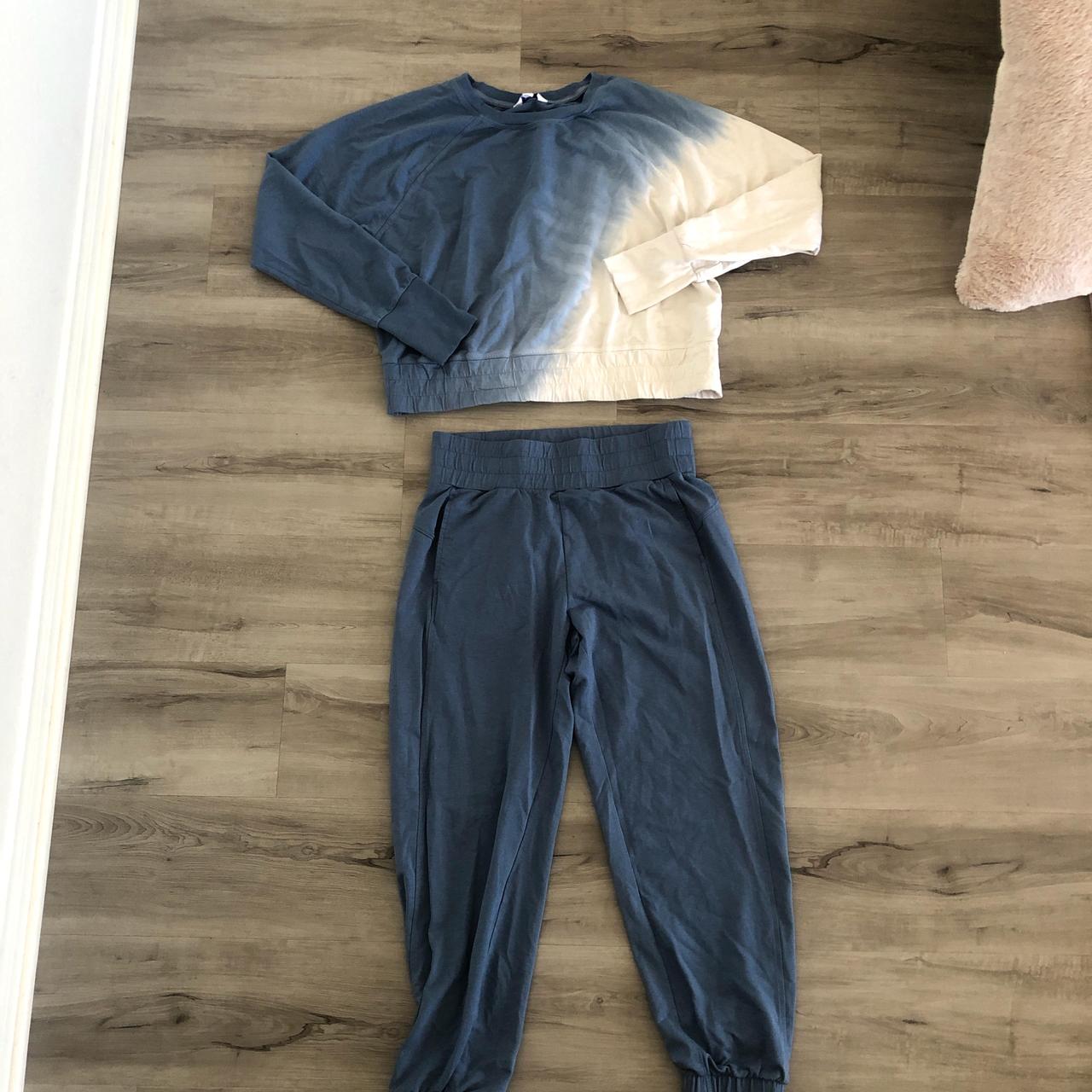 Blue white tie dye style matching set from JoyLab... Depop