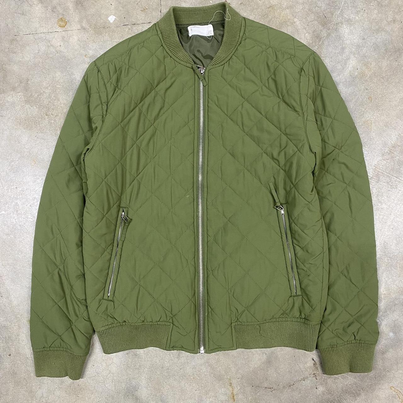 Green Quilted Bomber Jacket by Your Neighbors Depop