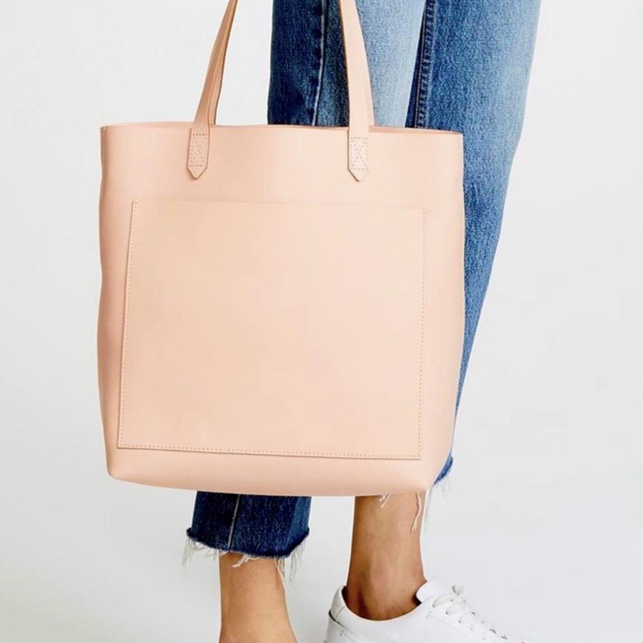 Madewell Medium Leather Transport Tote Pink