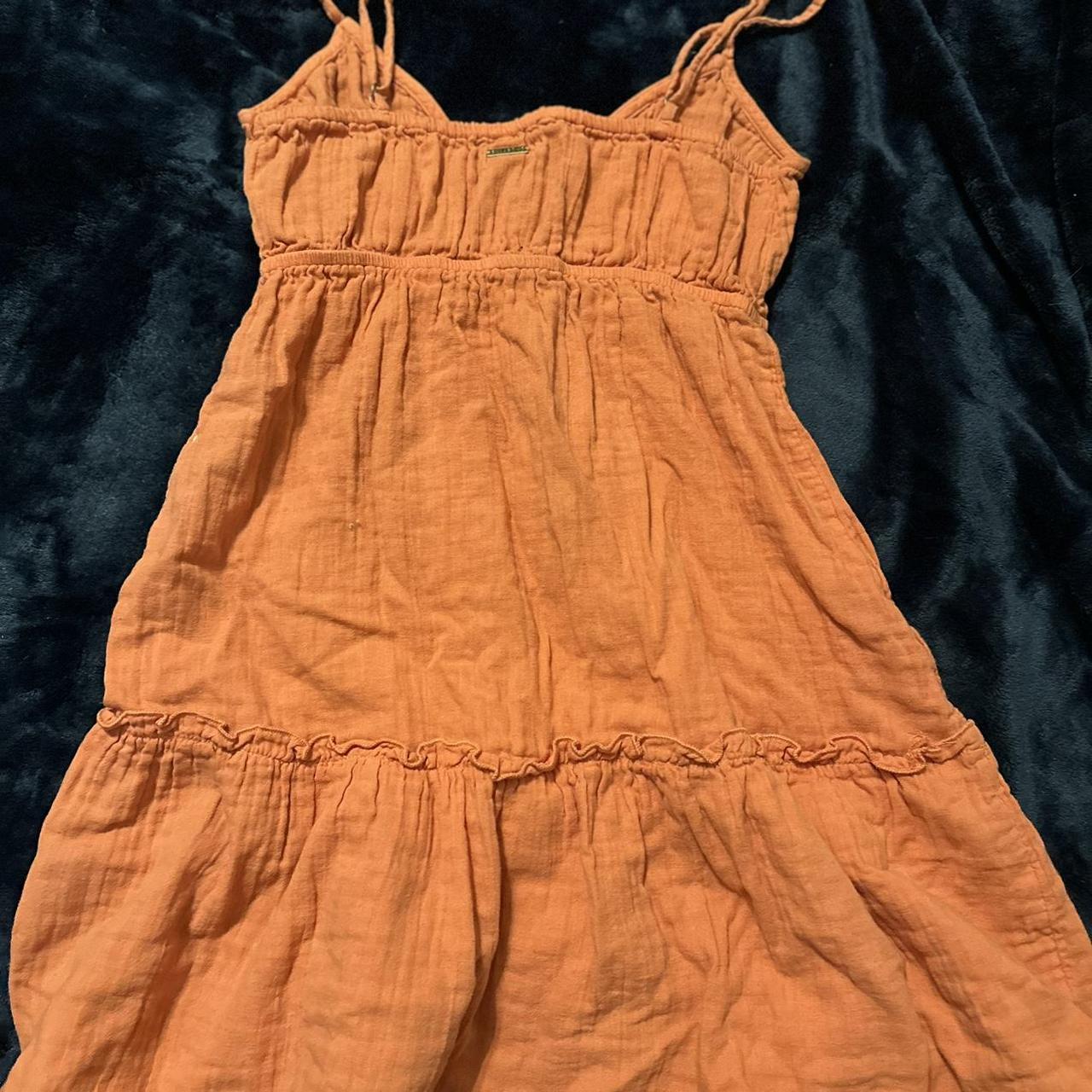 peach mini dress worn twice adjustable straps - Depop
