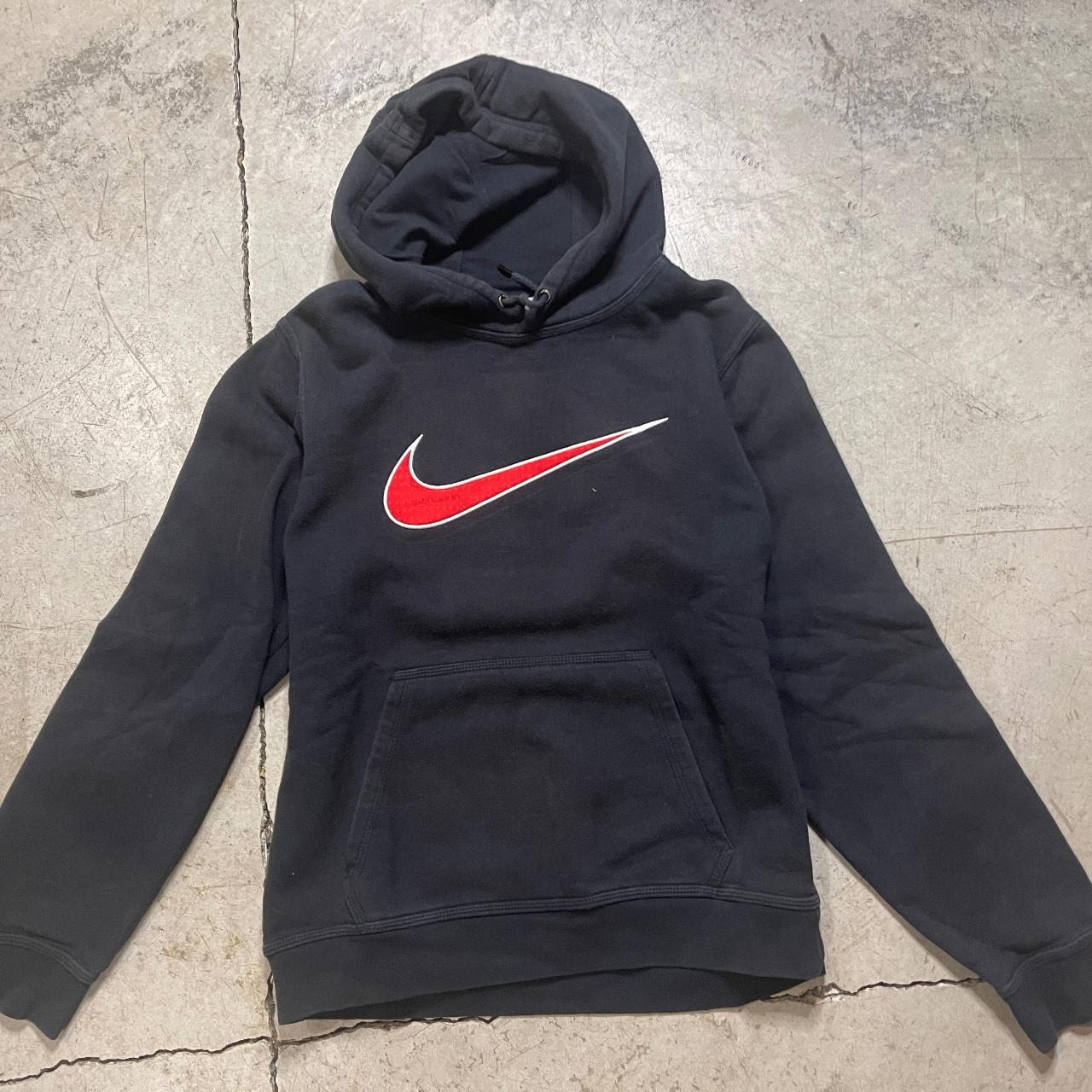 Nike Big Red Center Swoosh Check Hoodie Sz Small Depop